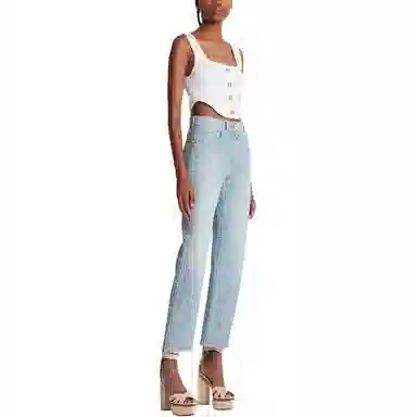 BALMAIN Pantaloni denim Balmain Monogram Straight albastri