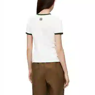 LOEWE SS23 Colorblock Logo Floral T-Shirt White