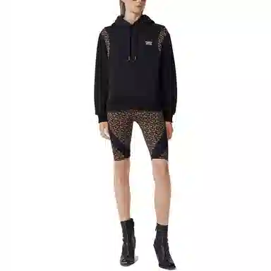 Burberry Logo Print Hoodie Black