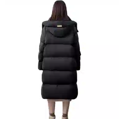 鸭鸭 休闲连帽长袖直筒羽绒服 女款