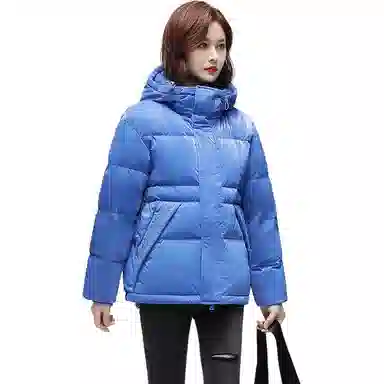 鸭鸭 字母拉链连帽羽绒服 女款