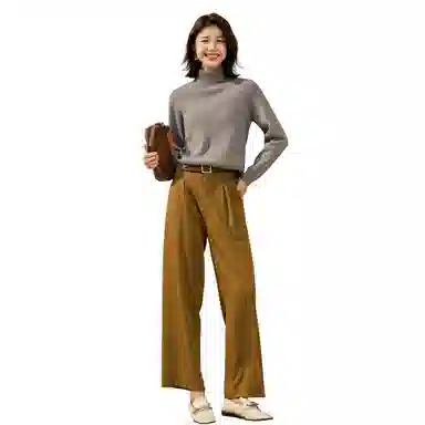 恒源祥 厚款保暖高领套头纯色毛衣 女款