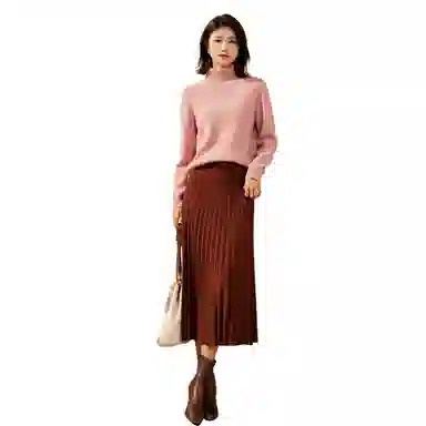 恒源祥 厚款保暖高领套头纯色毛衣 女款