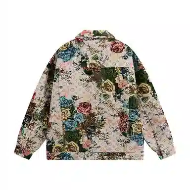 MIIRACER Floral Embroidered Denim Jacket
