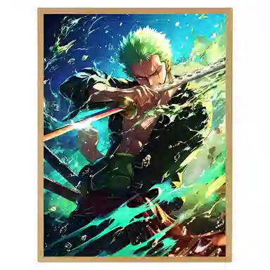 欧洛伊 动漫灯光画路飞索隆小夜灯 成品模型