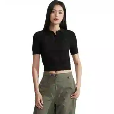 Calvin Klein Space Black Polo Knit