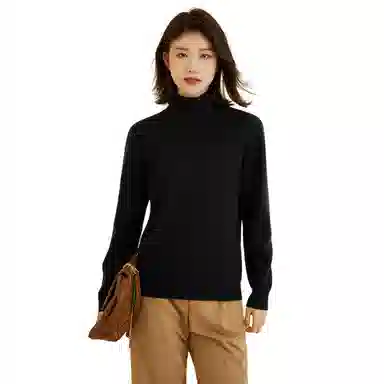 恒源祥 厚款保暖高领套头纯色毛衣 女款