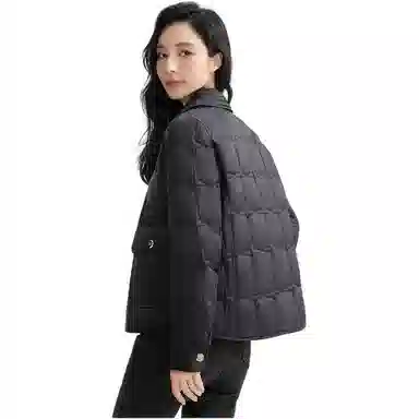 鸭鸭 纯色衬衫领轻薄时尚百搭羽绒服 女款