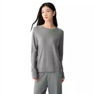 恒源祥 薄款纯色长袖圆领针织衫 女款