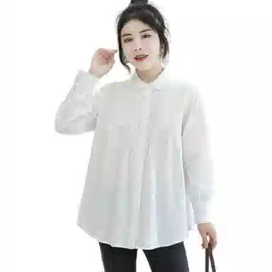 恒源祥 纯色纽扣休闲长袖衬衫 女款