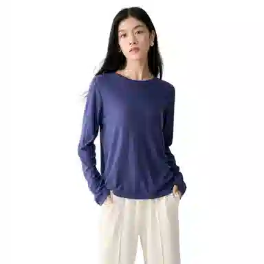 恒源祥 薄款纯色长袖圆领针织衫 女款