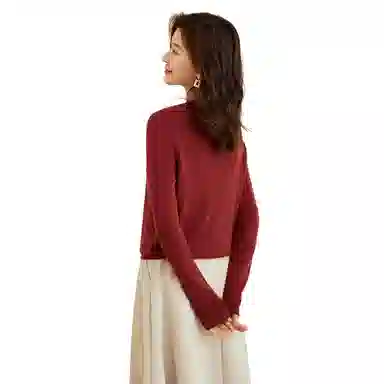 恒源祥 纯色圆领套头羊绒衫 女款