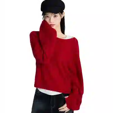 美洋 纯色圆领长袖针织衫 女款