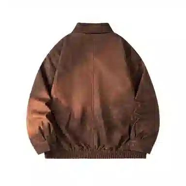 敦煌博物馆 美式复古翻领落肩流行脏脏元素休闲宽松百搭高街机车夹克外套 男女同款