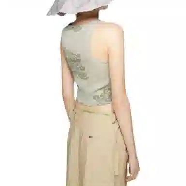 Acne Studios FW24 Lace Vest Gray Green