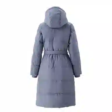 佐丹奴 腰带收腰连帽梭织长款羽绒服 女款