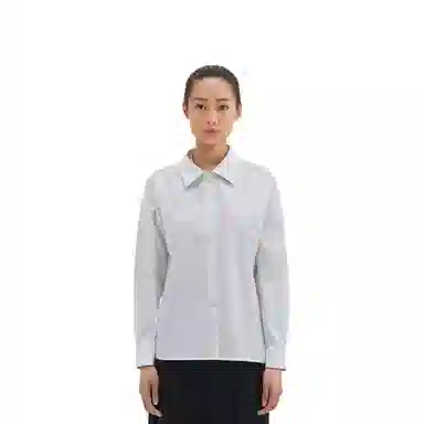 alexander wang FW23 Cotton Cinched Button Up With Ribbed Trim