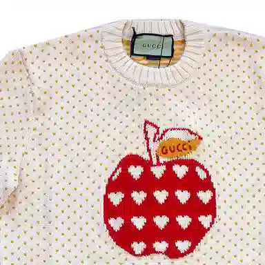 GUCCI FW22 Apple Jacquard Crewneck Sweater