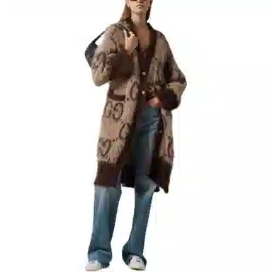 GUCCI Gg Mohair Wool Long Cardigan V