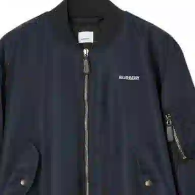 Burberry SS23 Logo Print Bomber Jacket Navy