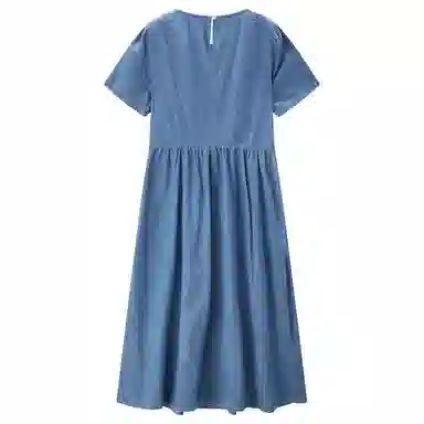 佐丹奴 纯棉水洗圆领短袖连衣裙 女款