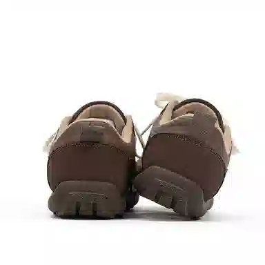 芭芭鸭 时尚休闲 舒适平底 系带 防滑耐磨 低帮 板鞋 女款 棕色