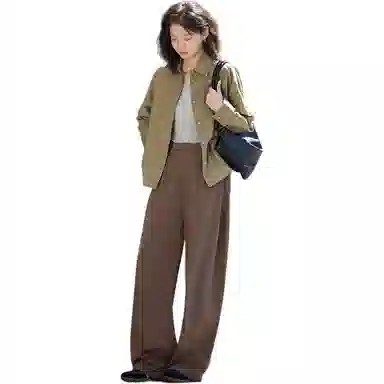 【dme】 纯色翻领宽松长袖衬衫 女款 卡其色