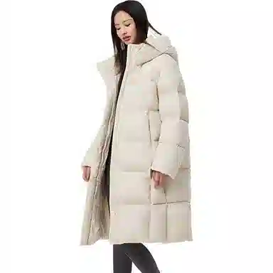 坦博尔 过膝纯色简约羽绒服 女款