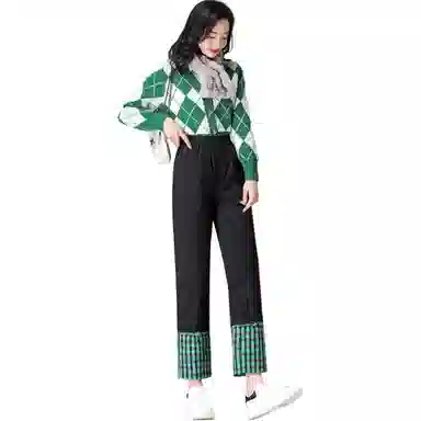 鸭鸭 休闲直筒时尚撞色羽绒裤 女款 黑色