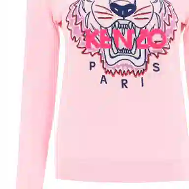KENZO Tiger Embroidered Pullover Sweatshirt Pink
