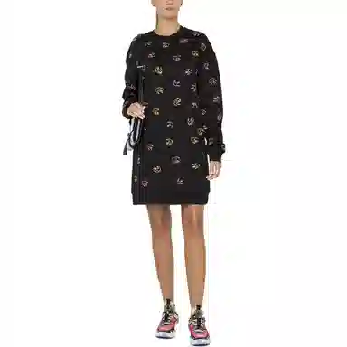 McQ Alexander McQueen Long Sleeve Dress Black