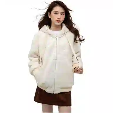 鸭鸭 纯色连帽加厚羽绒服 女款
