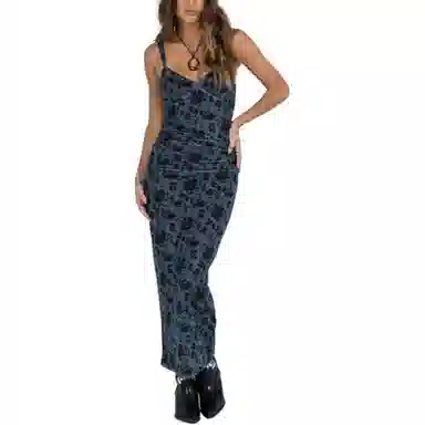 PRINCESS POLLY COTTER MAXI DRESS BLUE FLORAL BLUE FLORAL