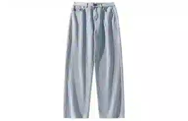 大卫贝肯 美式高街复古水洗基础款直筒长裤宽松垂坠感潮流百搭牛仔裤 男女同款