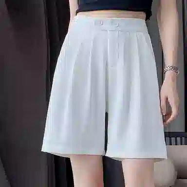 【dme】高腰纯色五分休闲短裤 女款