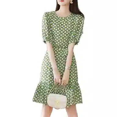 【dme】满印短袖连衣裙