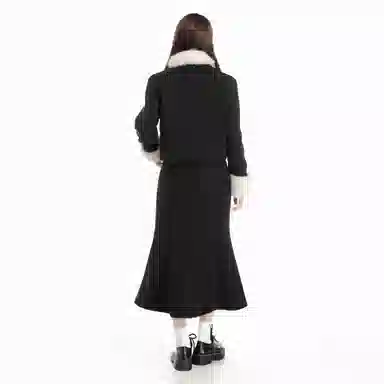 THREE Wool Coat and Skirt Set