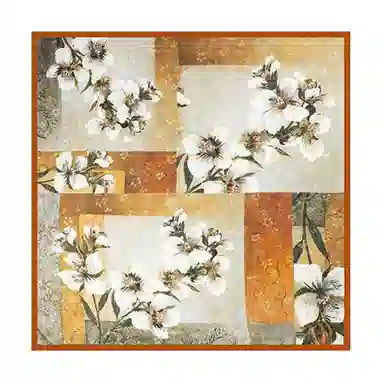 丝萝工艺 上海故事 花萝真丝喷绘大方巾 桑蚕丝 丝巾 女款 别样桃花