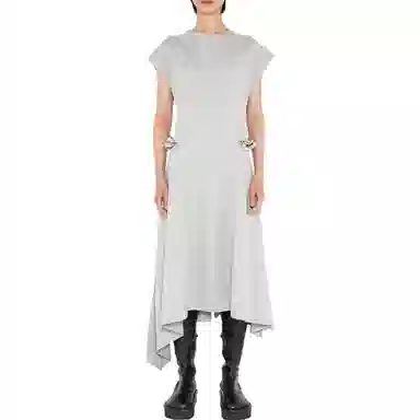 JW Anderson Asymmetric Hem Midi Dress Grey