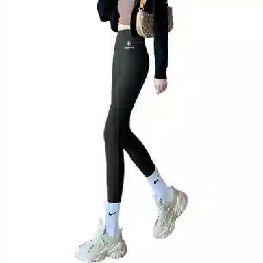 惟熙 透气高腰修身九分打底裤 女款 黑色