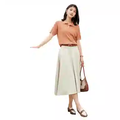 恒源祥 纯色翻领通勤气质针织衫 女款