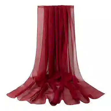 上海故事 纯色加大真丝雪纺素色长巾海滩沙漠旅游推荐 桑蚕丝 丝巾 女款