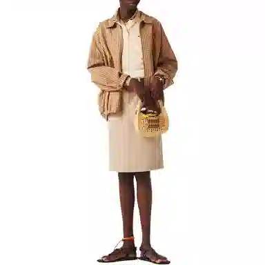 Miu Miu Plaid Embroidered Logo Jacket