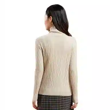 恒源祥 纯色堆堆领长袖羊绒衫 女款