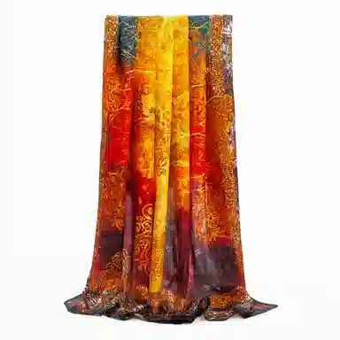 丝萝工艺 上海故事 花萝真丝喷绘大方巾 桑蚕丝 丝巾 女款 别样桃花