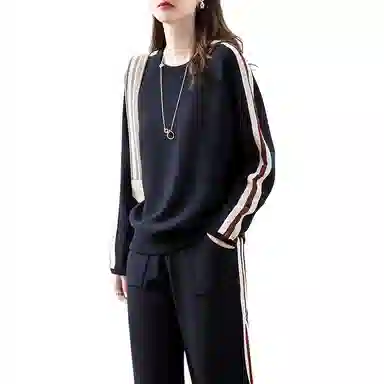 【dme】 羊毛针织套装女休闲运动套装 女款 藏青