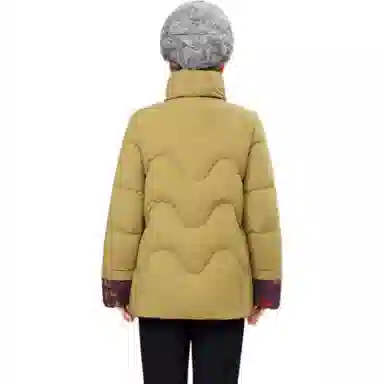 鸭鸭 韩版立领花色直筒羽绒服 女款