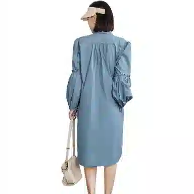 美洋 民族风流苏长袖连衣裙