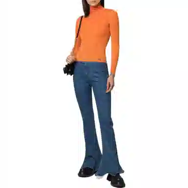 DIESEL FW22 Ribbed Wool Sweater Orange