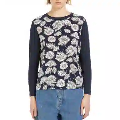 WEEKEND MaxMara Calamai Printed T-Shirt Navy